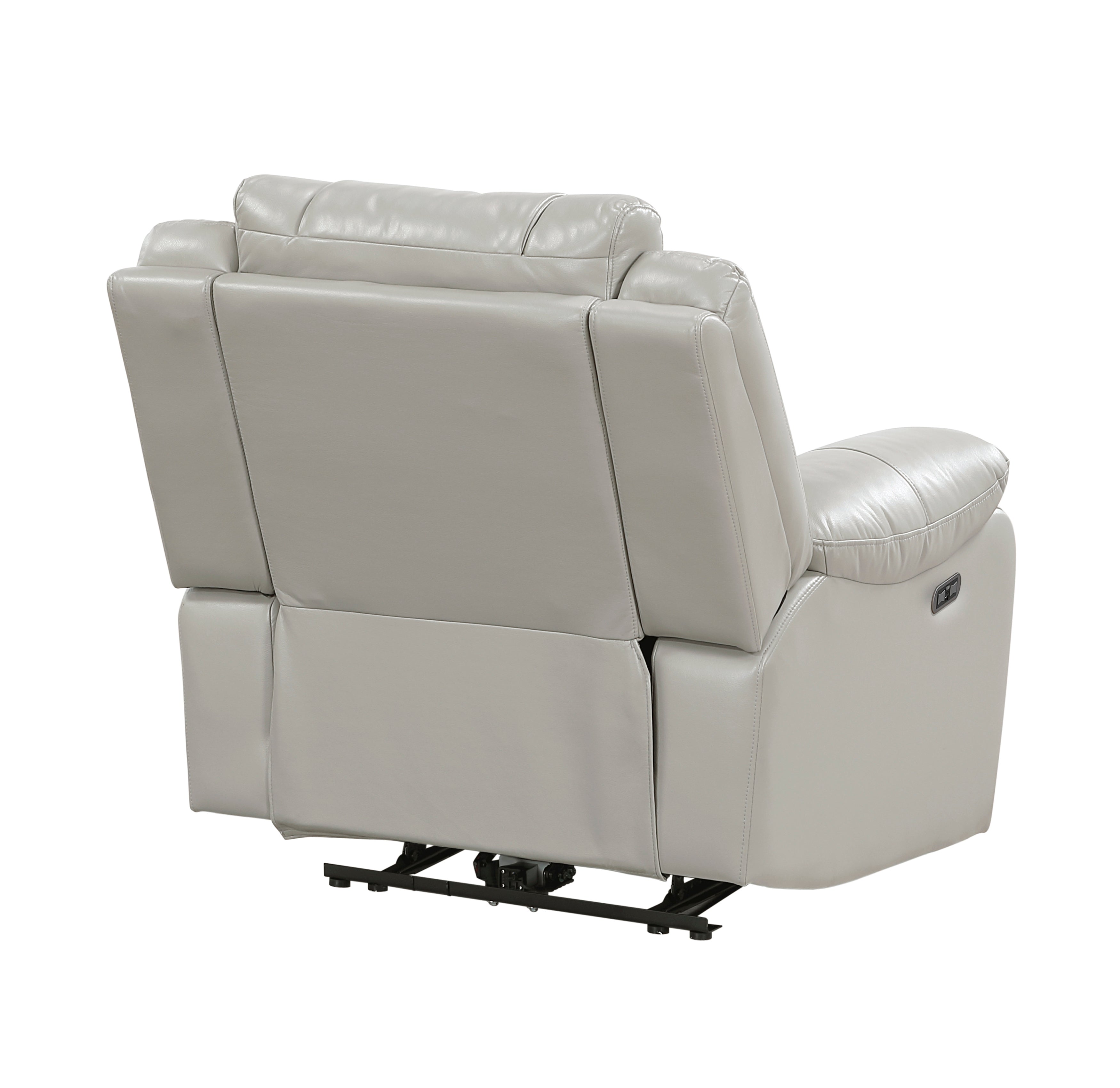 8457GRY-1PW Power Reclining Chair with LED and Charging Ports - 8457GRY-1PW