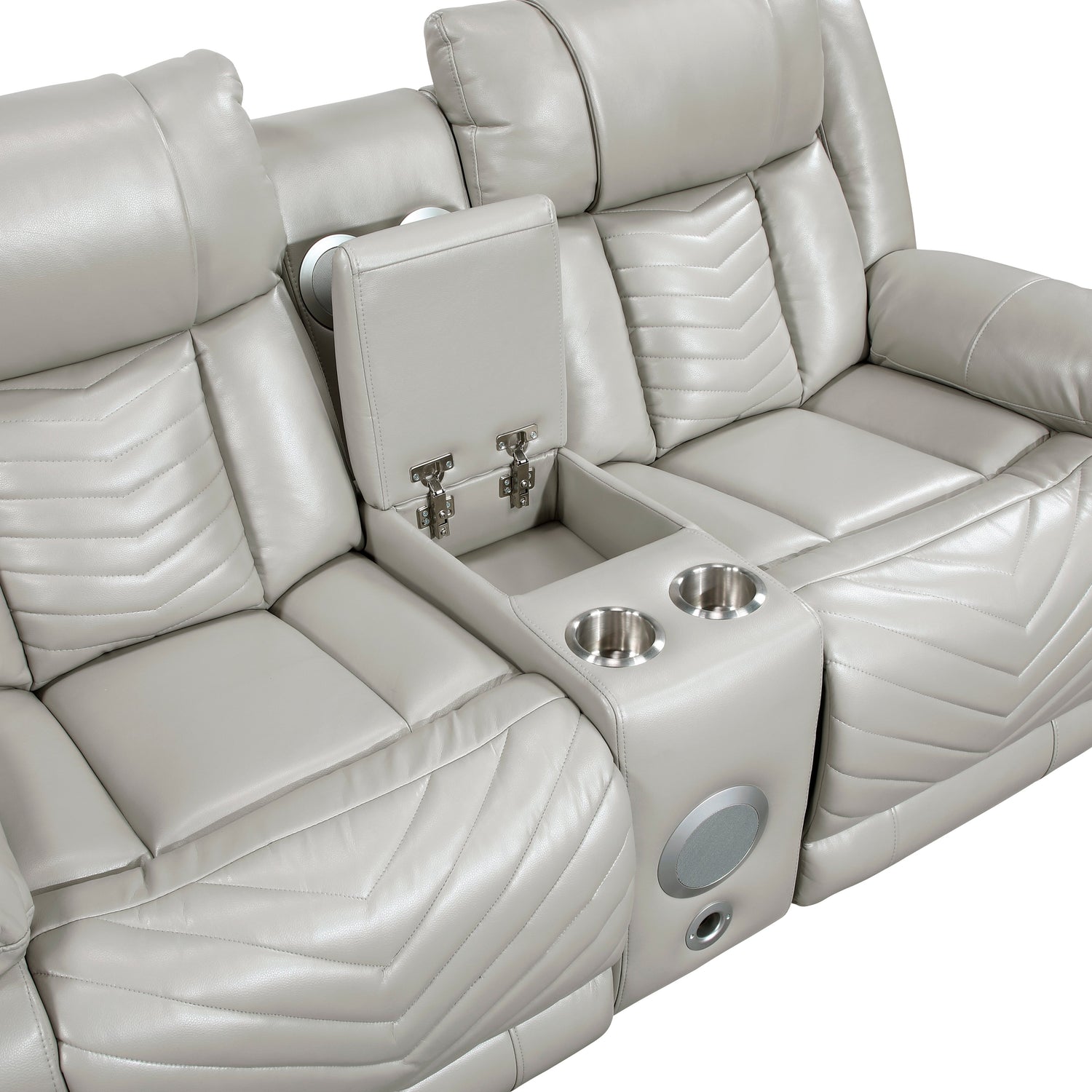 Huron Gray Power Double Reclining Living Room Set from Homelegance - Luna Furniture