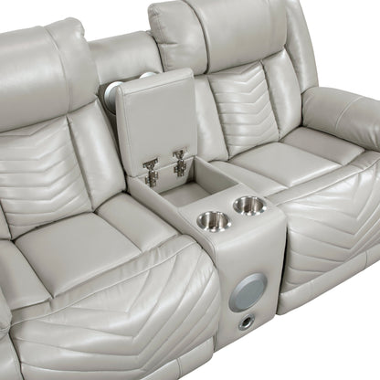 Huron Gray Power Double Reclining Living Room Set from Homelegance - Luna Furniture