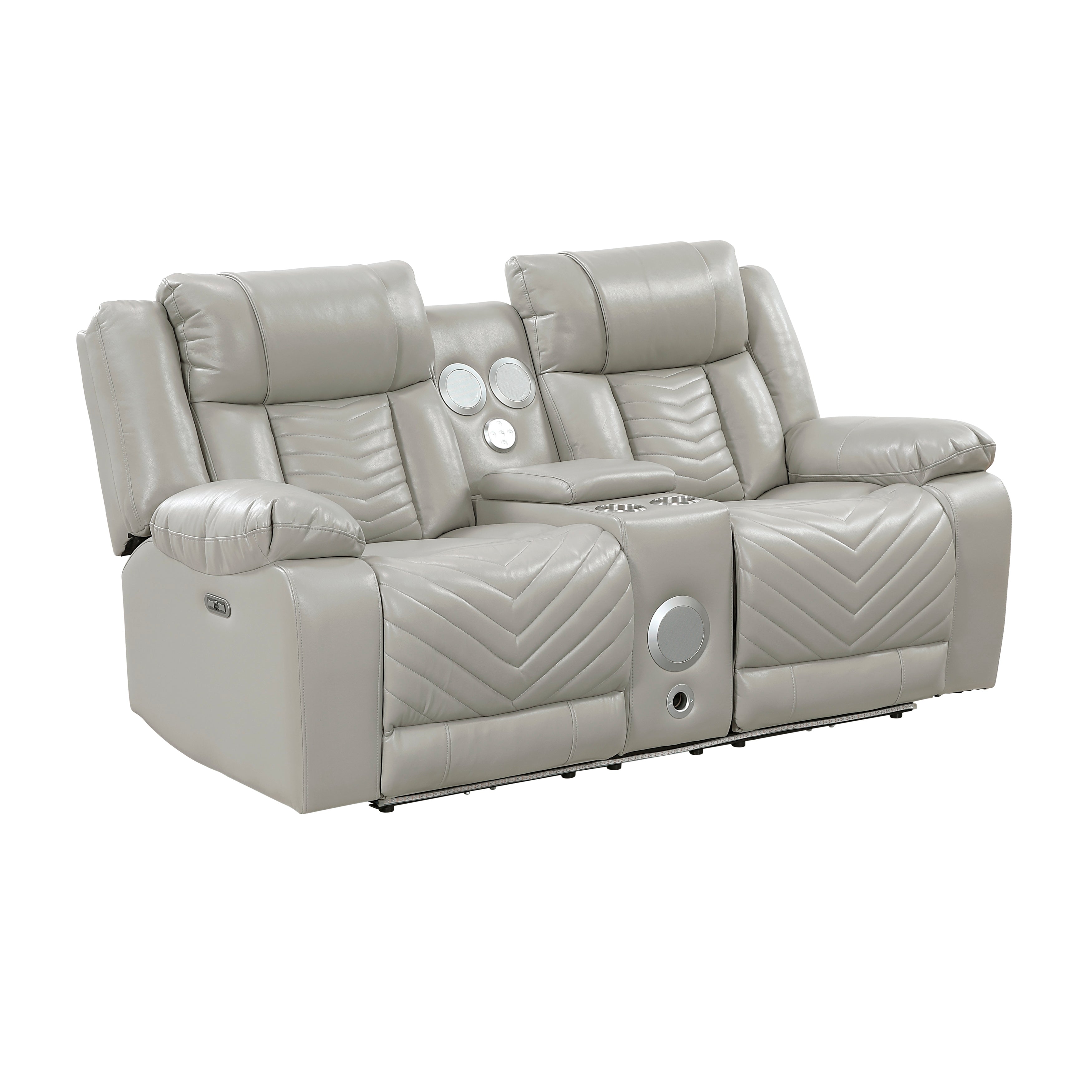 8457GRY*2PW 2pc Set: Sofa, Love (Power) - 8457GRY*2PW
