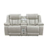8457GRY-2PW Power Double Reclining Love Seat with Center Console, Wireless Speakers, LED and Charging Ports - 8457GRY-2PW