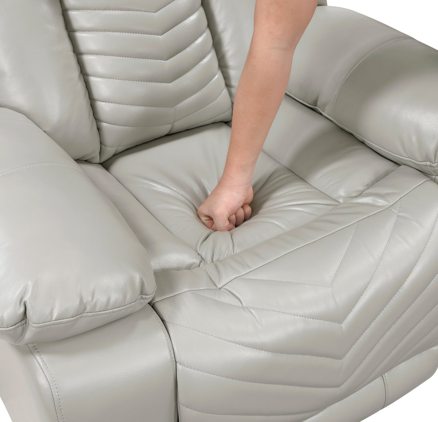 8457GRY-2PW Power Double Reclining Love Seat with Center Console, Wireless Speakers, LED and Charging Ports - 8457GRY-2PW