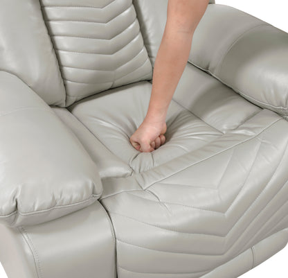 8457GRY-2PW Power Double Reclining Love Seat with Center Console, Wireless Speakers, LED and Charging Ports - 8457GRY-2PW