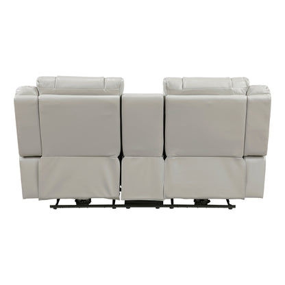 8457GRY-2PW Power Double Reclining Love Seat with Center Console, Wireless Speakers, LED and Charging Ports - 8457GRY-2PW