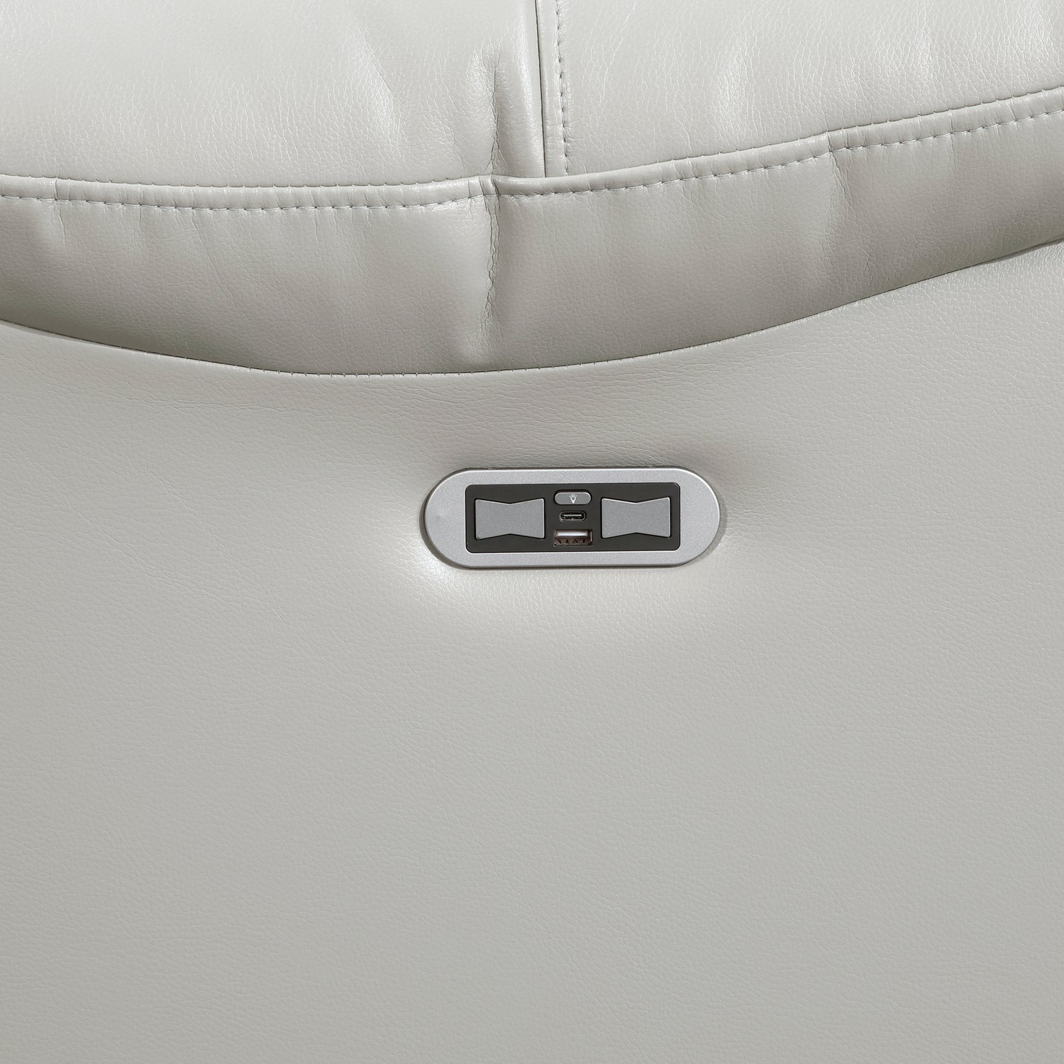 8457GRY-2PW Power Double Reclining Love Seat with Center Console, Wireless Speakers, LED and Charging Ports - 8457GRY-2PW