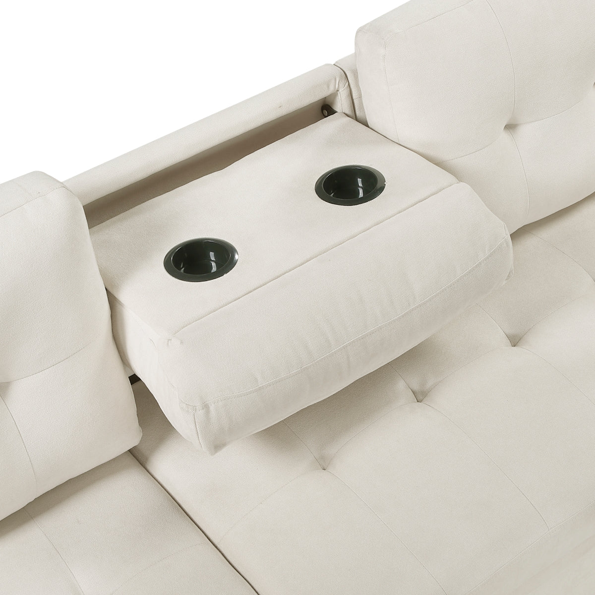 Elara Beige 2-Piece Reversible Sectional with Hidden Storage and Pull-out Bed from Homelegance - Luna Furniture
