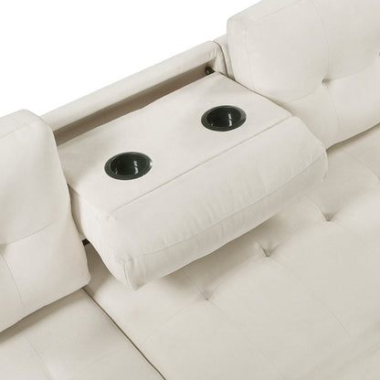 Elara Beige 2-Piece Reversible Sectional with Hidden Storage and Pull-out Bed from Homelegance - Luna Furniture