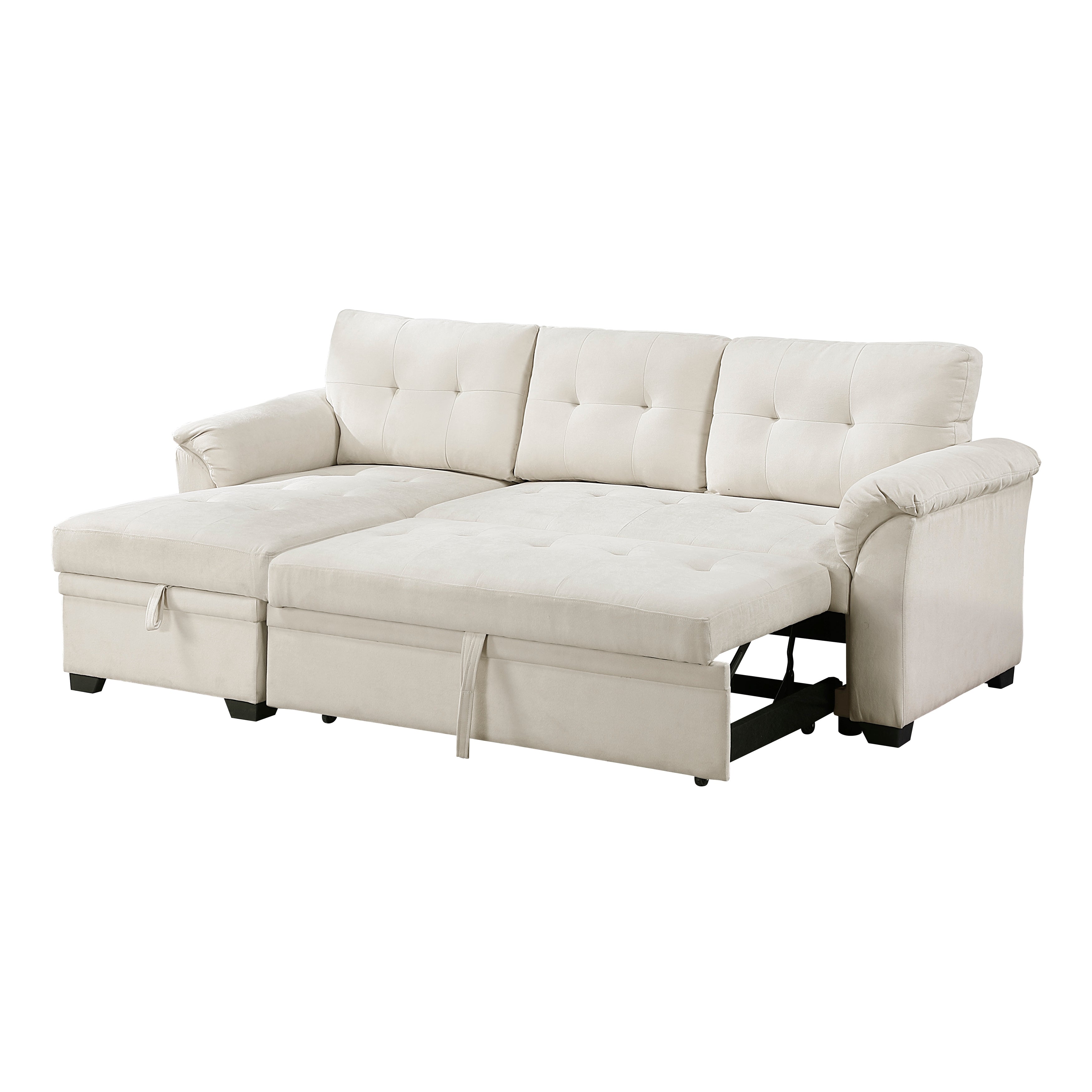 8477BEG*SC (3)2-Piece Reversible Sectional with Reversible Chaise, Hidden Storage and Pull-out Bed - 8477BEG*SC