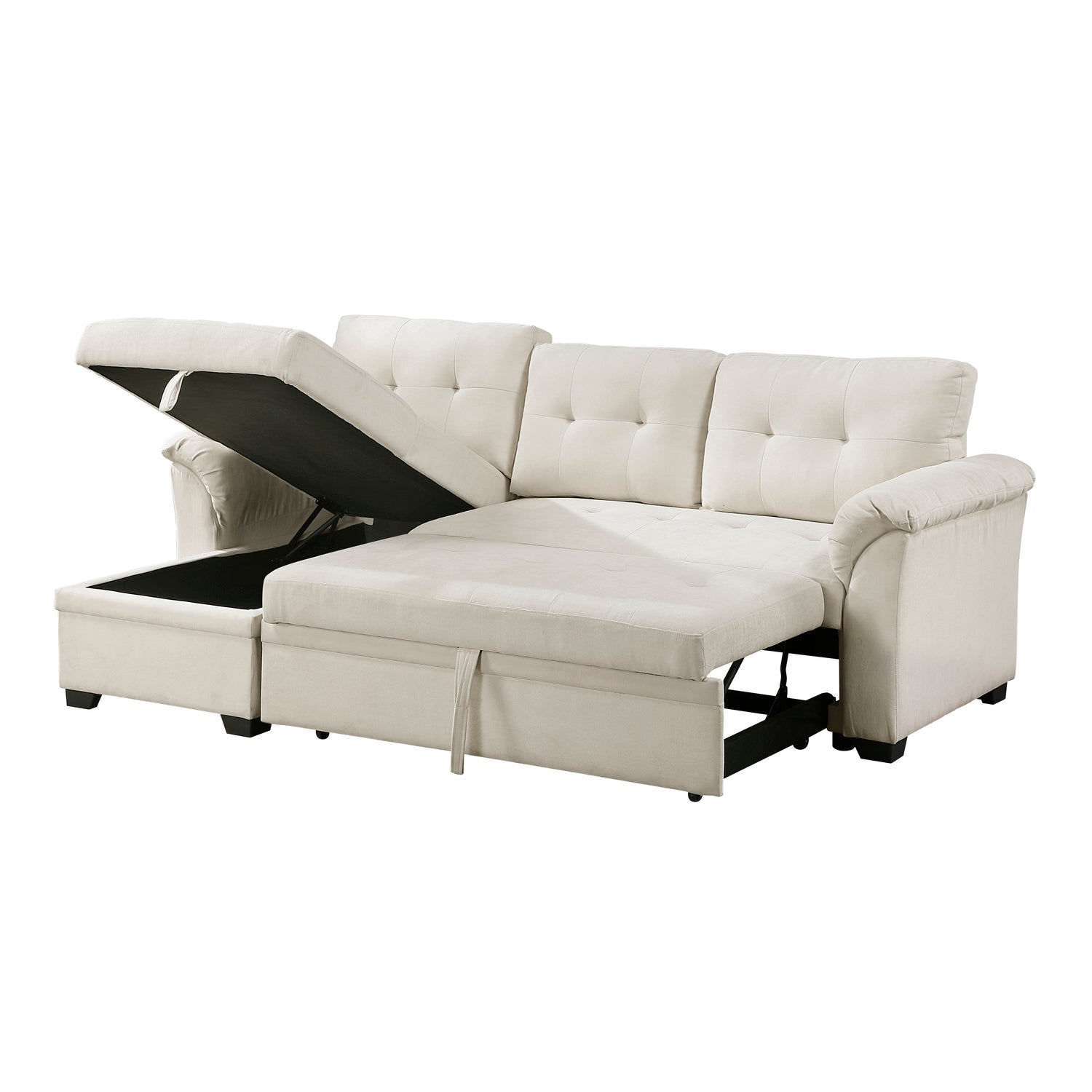 8477BEG*SC (3)2-Piece Reversible Sectional with Reversible Chaise, Hidden Storage and Pull-out Bed - 8477BEG*SC
