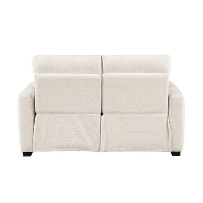 8479BEG-2PW Power Double Reclining Love Seat with USB Charging Ports - 8479BEG-2PW