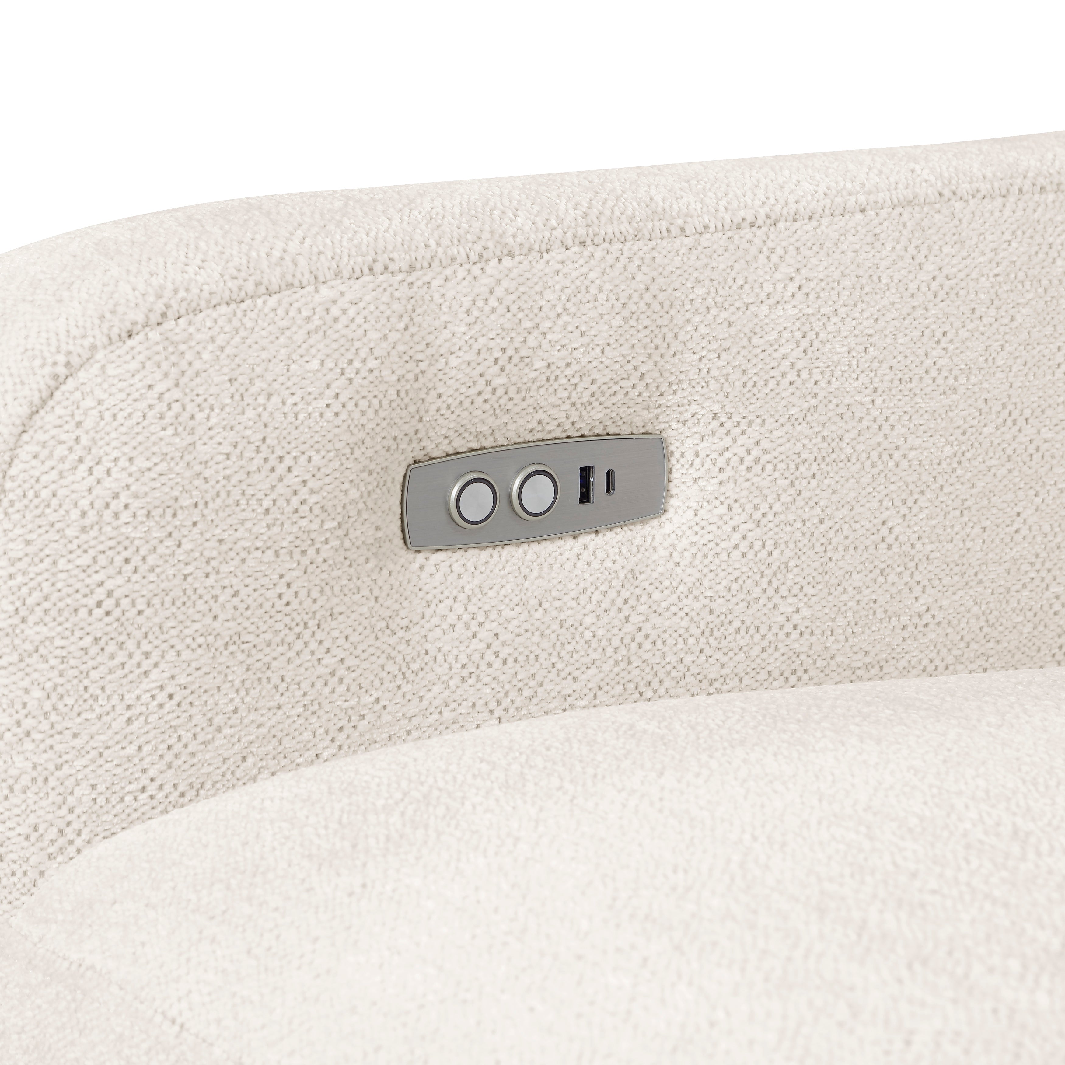 8479BEG-2PW Power Double Reclining Love Seat with USB Charging Ports - 8479BEG-2PW