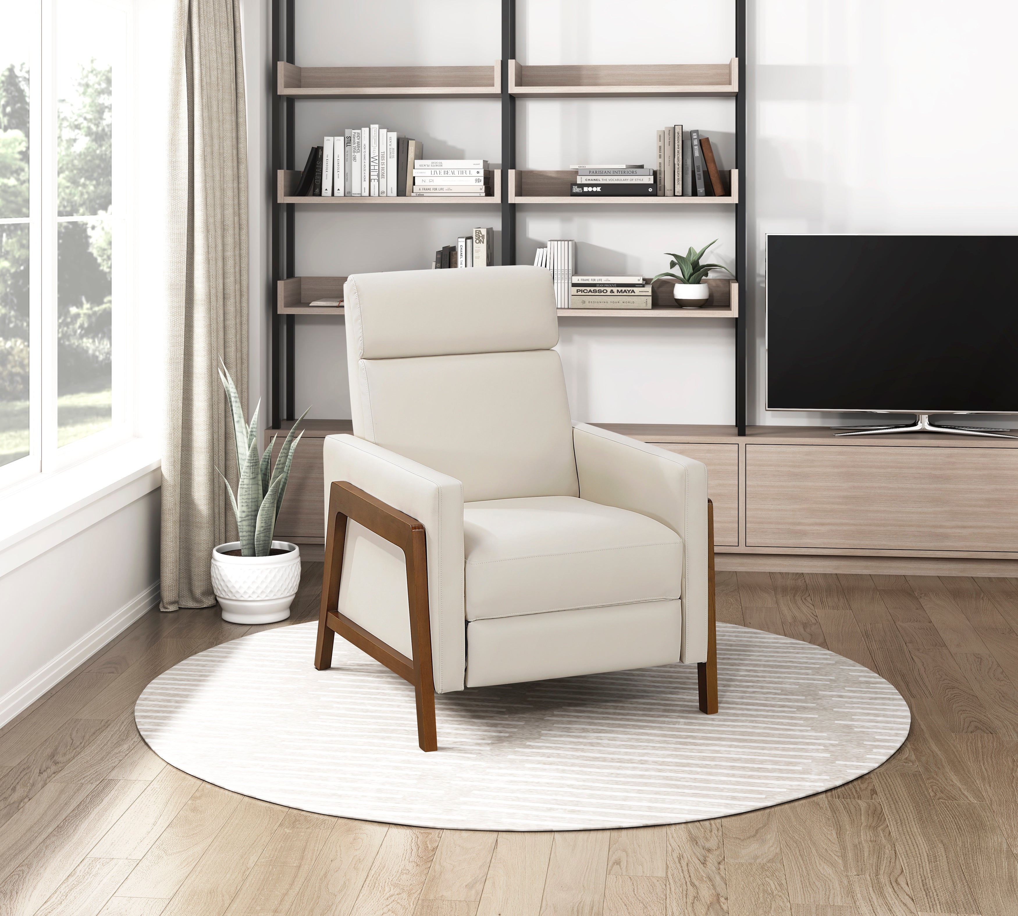 8489BEG-1PB Push Back Reclining Chair - 8489BEG-1PB
