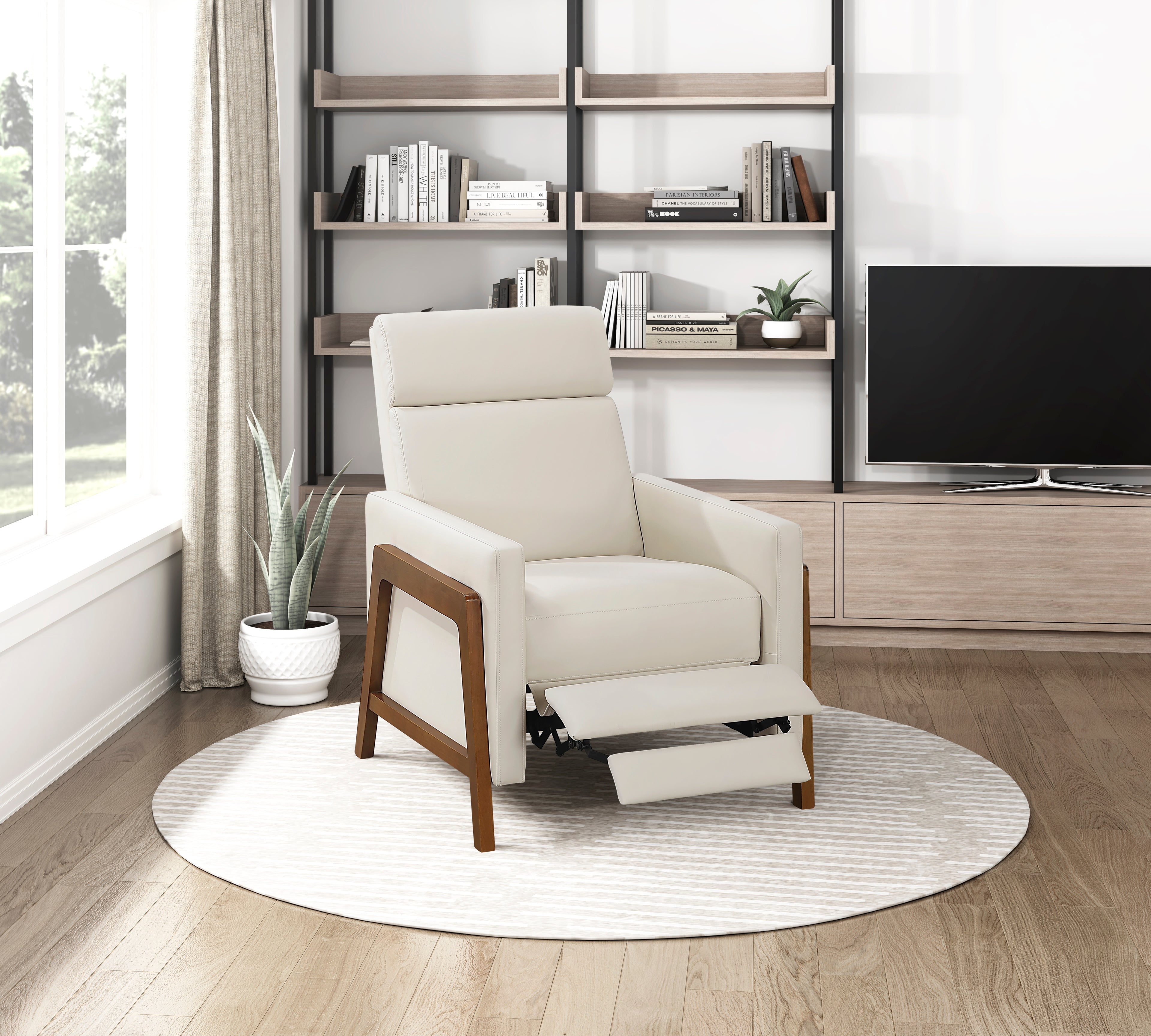 8489BEG-1PB Push Back Reclining Chair - 8489BEG-1PB