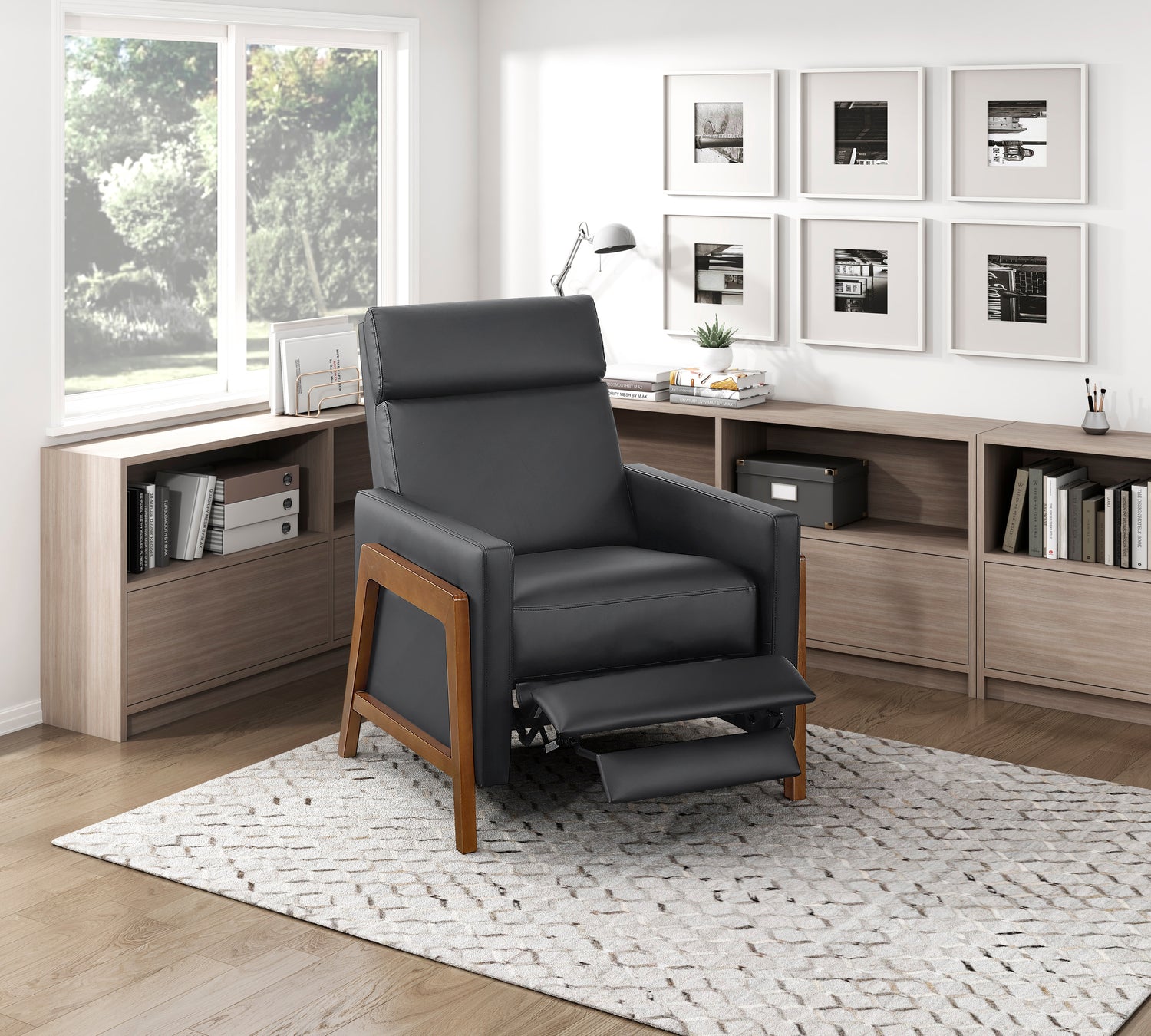8489BLK-1PB Push Back Reclining Chair - 8489BLK-1PB