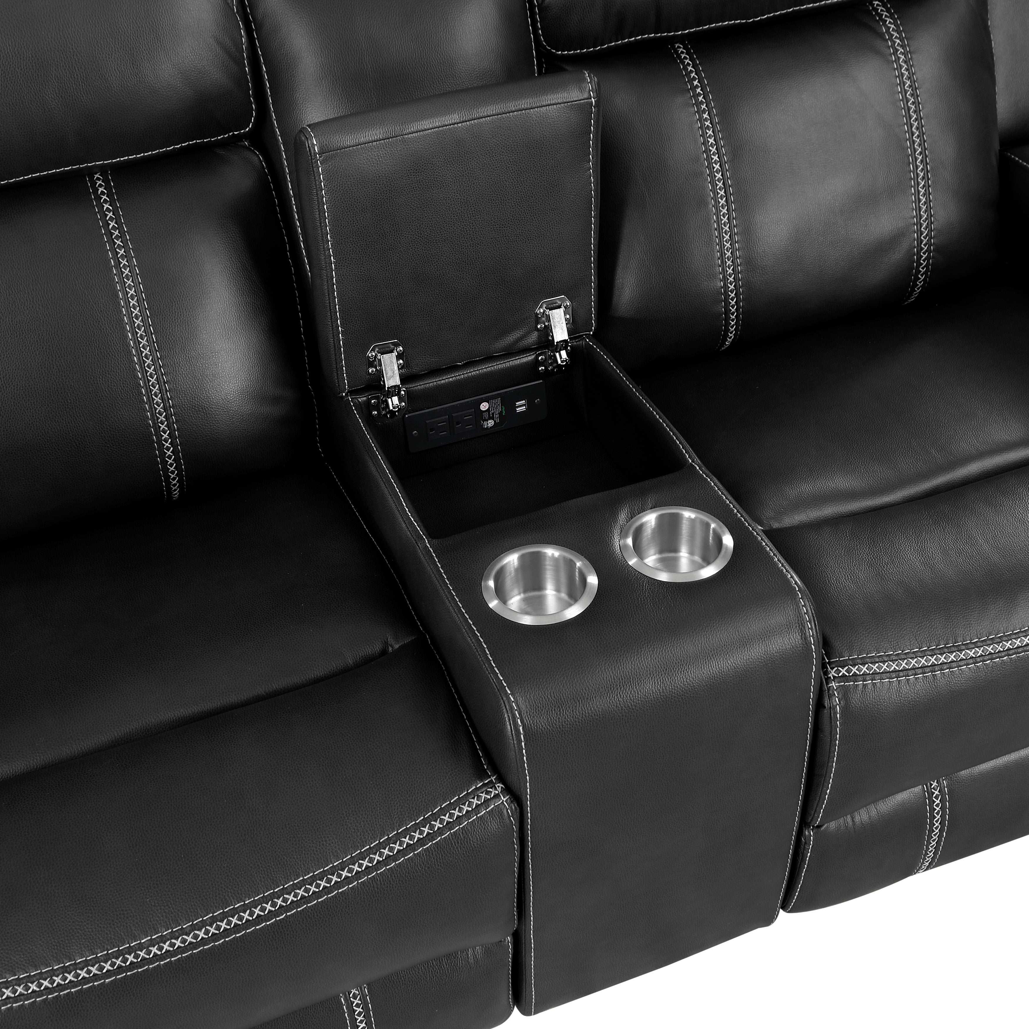 8516BK*2 2pc Set: Sofa, Love - 8516BK*2