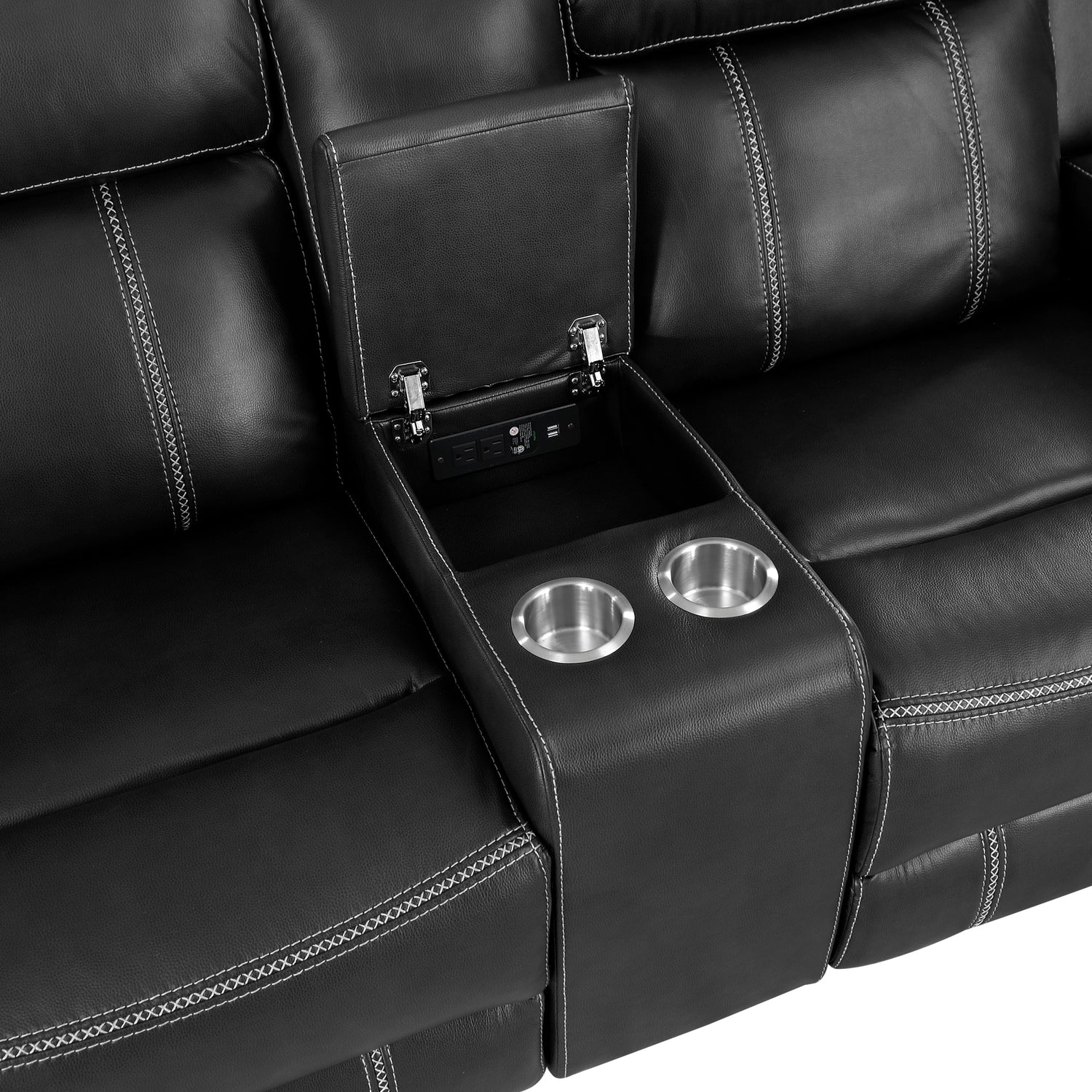 Littleton Black Double Reclining Living Room Set from Homelegance - Luna Furniture