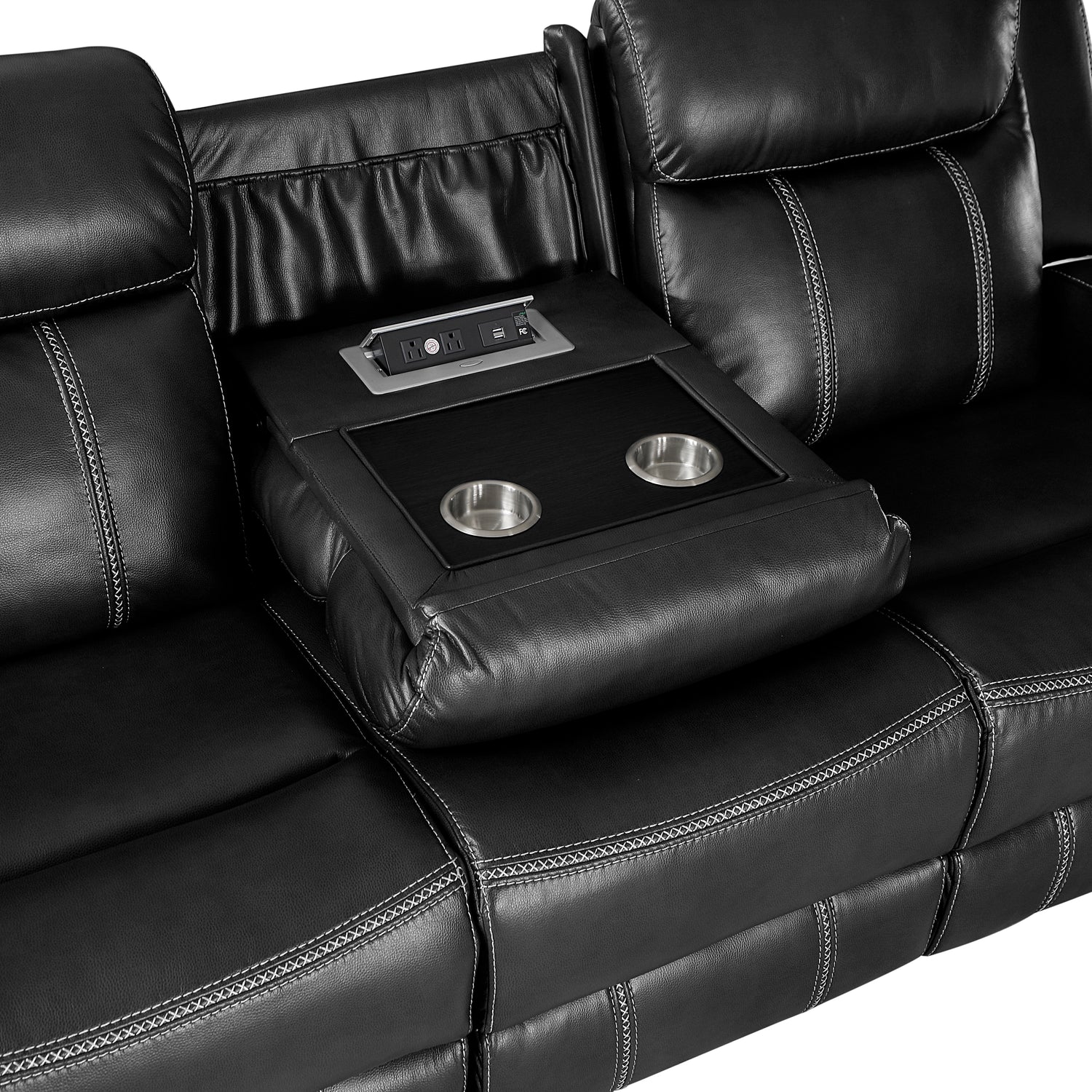 8516BK*2 2pc Set: Sofa, Love - 8516BK*2
