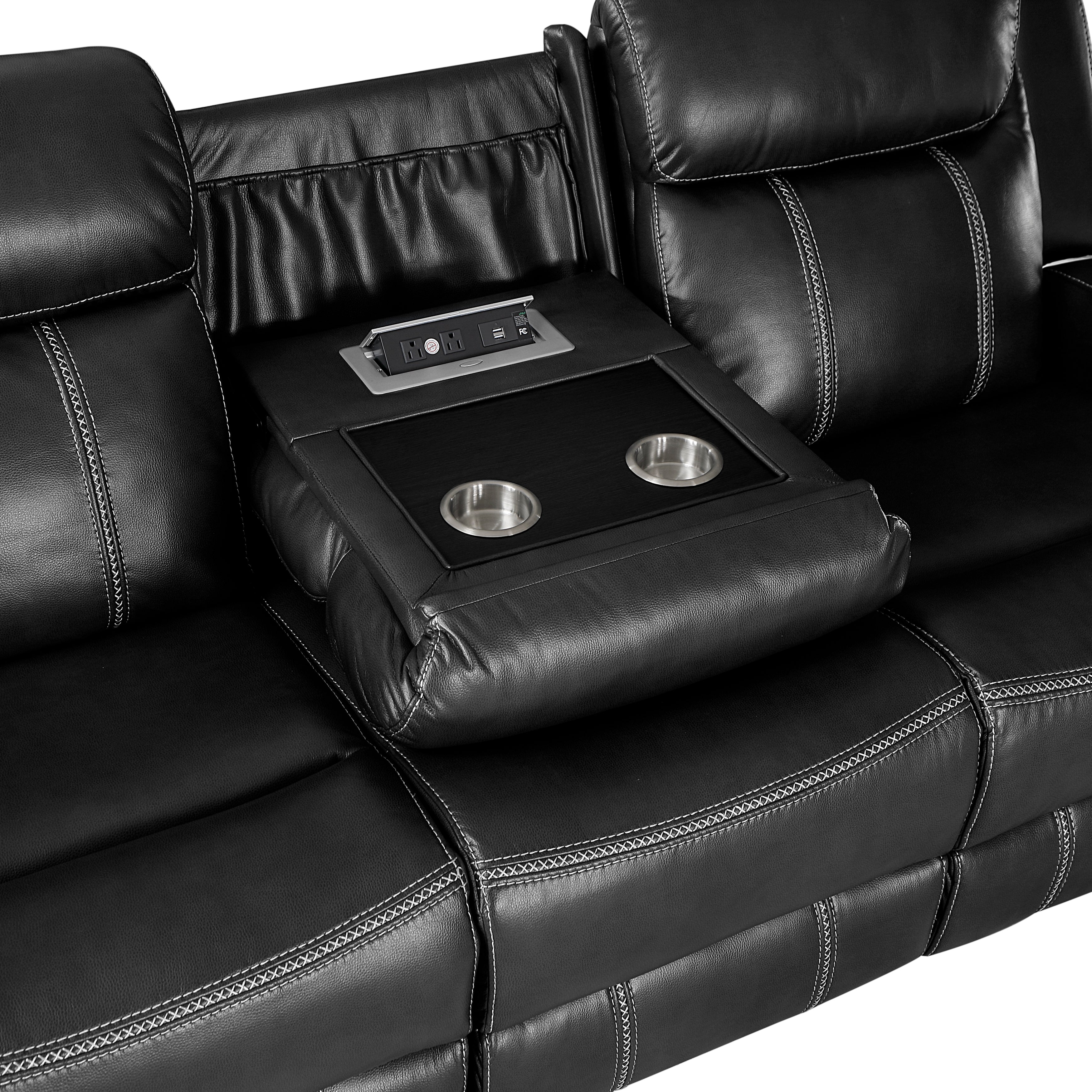 8516BK*2 2pc Set: Sofa, Love - 8516BK*2