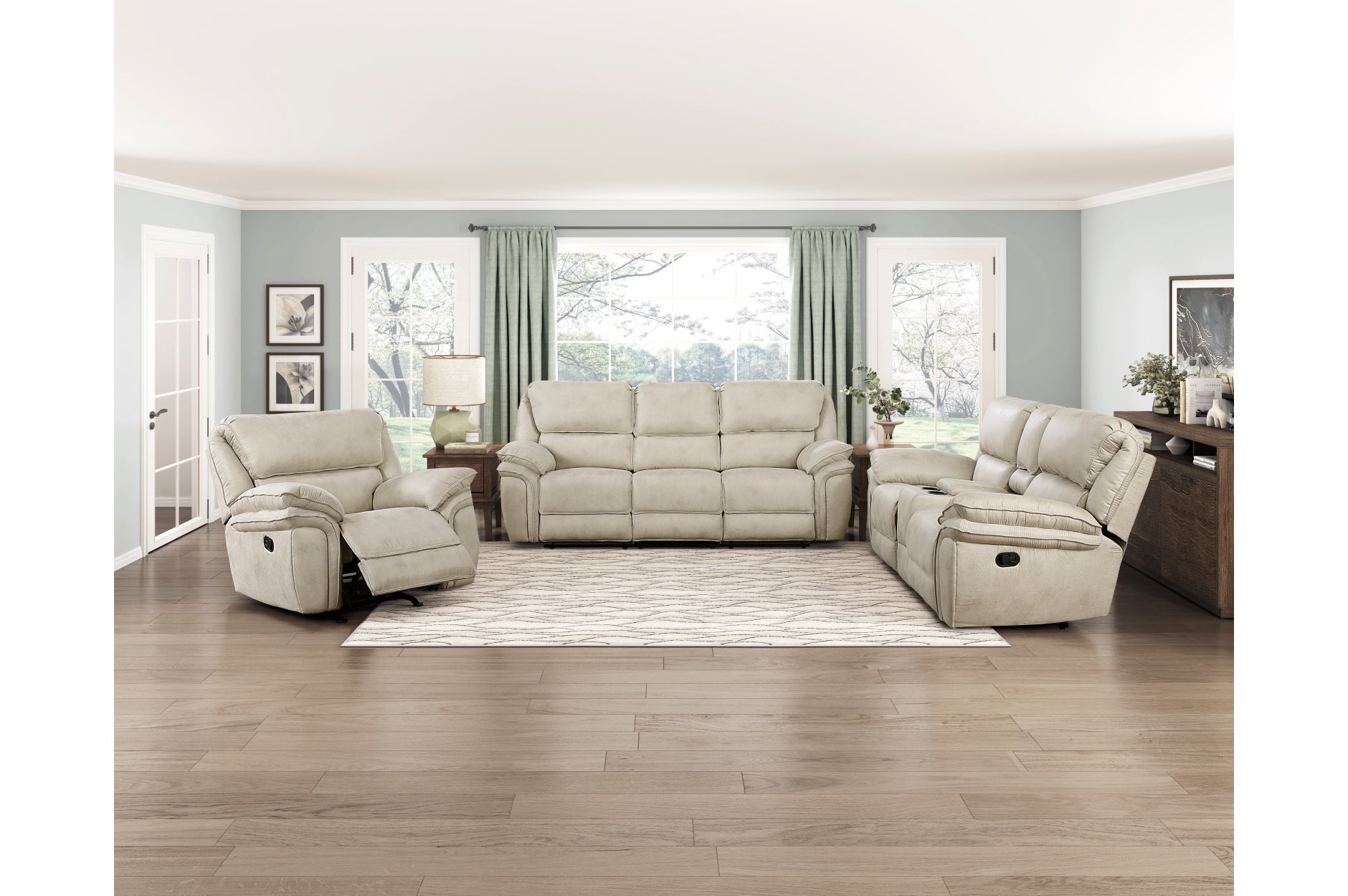 Proctor Pawter Double Reclining Living Room Set from Homelegance - Luna Furniture
