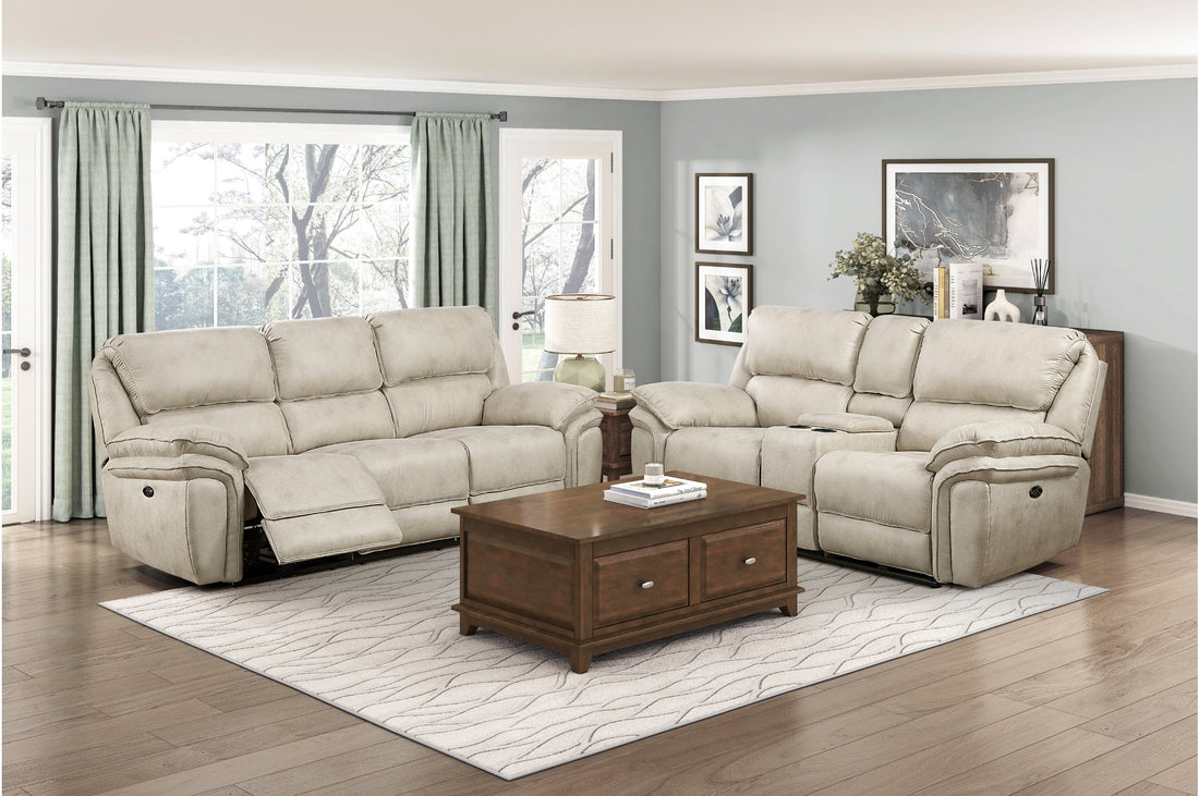 Proctor Pawter Power Double Reclining Living Room Set from Homelegance - Luna Furniture