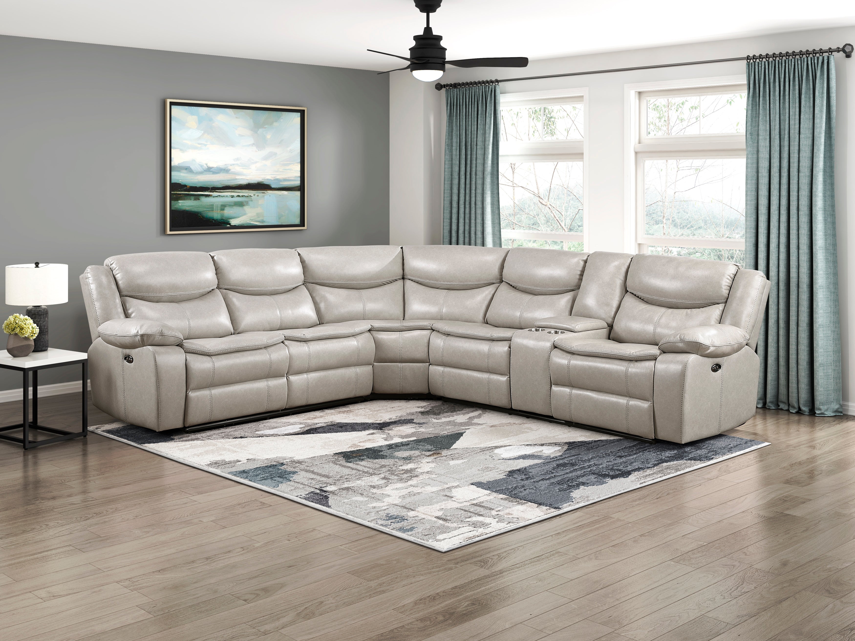 8528TP*SCPW (3)3-Piece Power Reclining Sectional with Right Console - 8528TP*SCPW