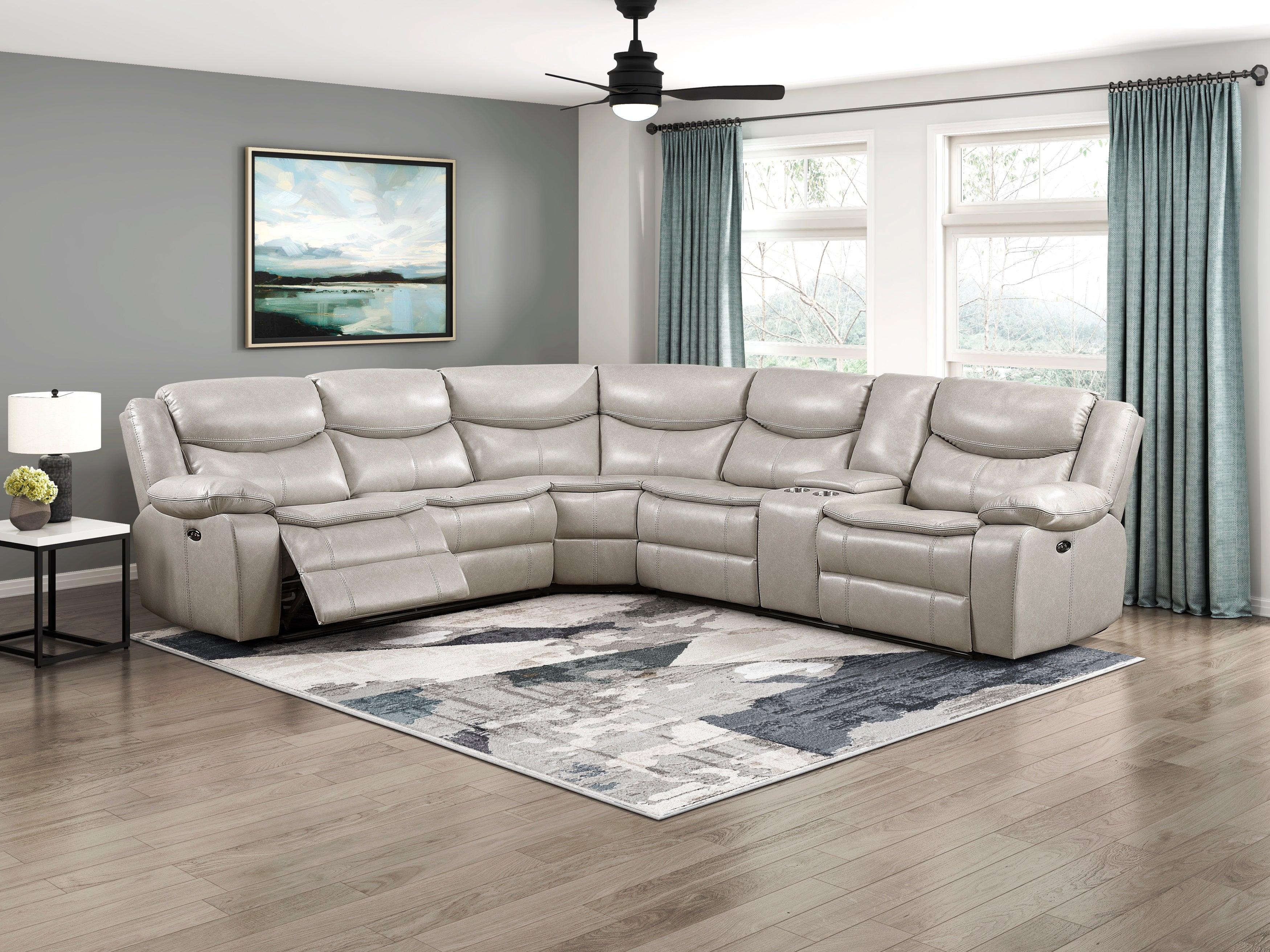8528TP*SCPW (3)3-Piece Power Reclining Sectional with Right Console - 8528TP*SCPW