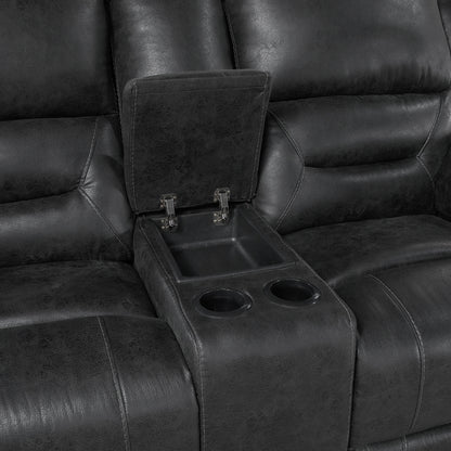 Hazen Black Reclining Living Room Set from Homelegance - Luna Furniture