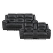 8538BK*2 2pc Set: Sofa, Love - 8538BK*2