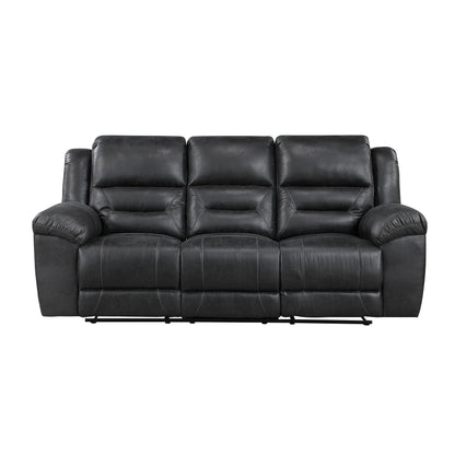 8538BK*2 2pc Set: Sofa, Love - 8538BK*2