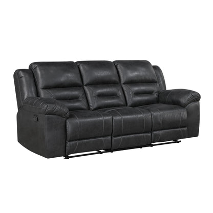8538BK*2 2pc Set: Sofa, Love - 8538BK*2