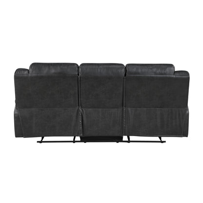 8538BK*2 2pc Set: Sofa, Love - 8538BK*2