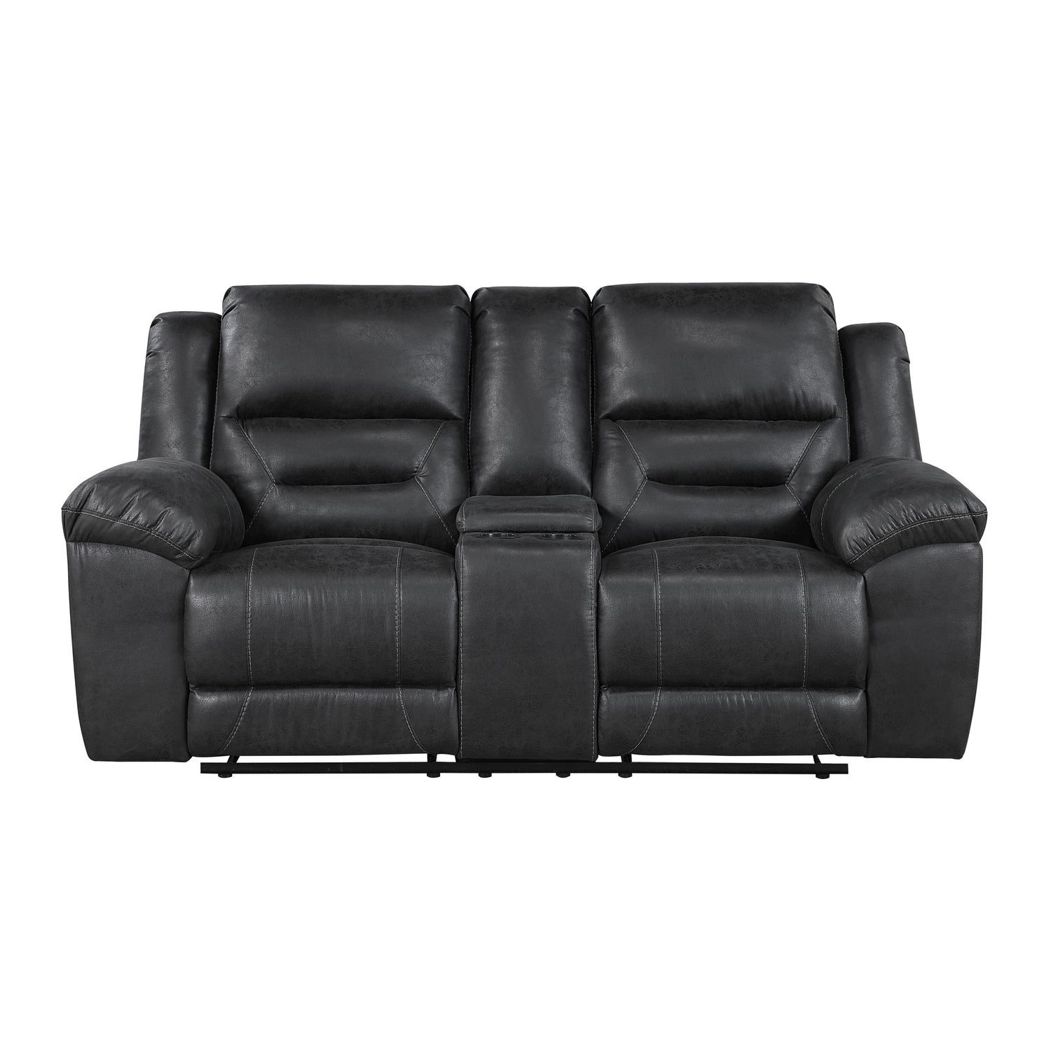 8538BK*2 2pc Set: Sofa, Love - 8538BK*2
