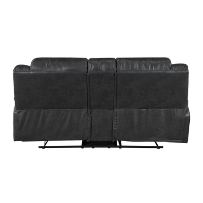 8538BK*2 2pc Set: Sofa, Love - 8538BK*2