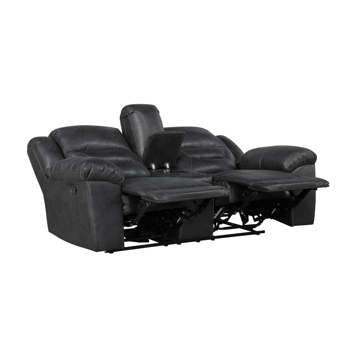 8538BK*2 2pc Set: Sofa, Love - 8538BK*2