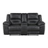 8538BK-2 Double Reclining Love Seat with Center Console - 8538BK-2