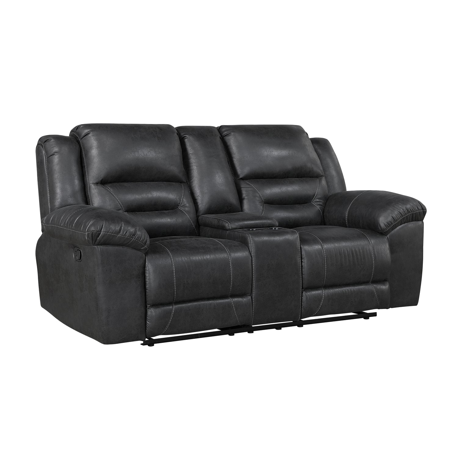 8538BK-2 Double Reclining Love Seat with Center Console - 8538BK-2