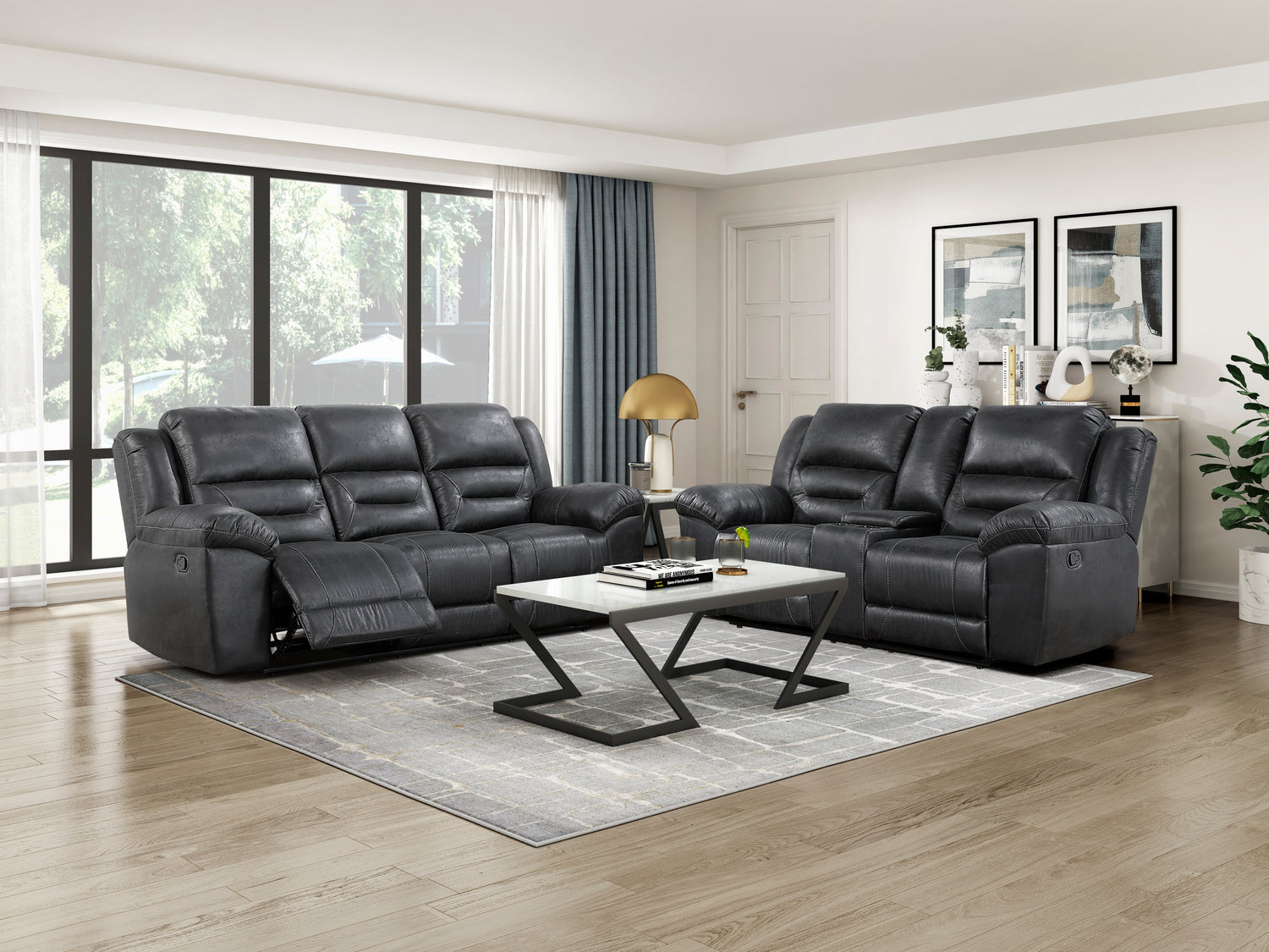 8538BK-3 Double Reclining Sofa - 8538BK-3