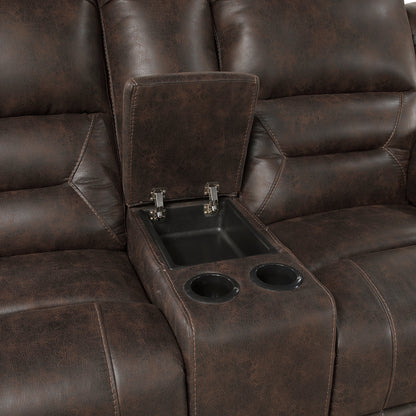 Hazen Dark Brown Reclining Living Room Set from Homelegance - Luna Furniture