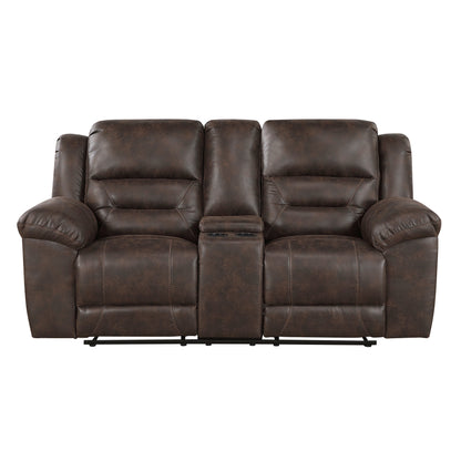 Hazen Dark Brown Reclining Living Room Set from Homelegance - Luna Furniture