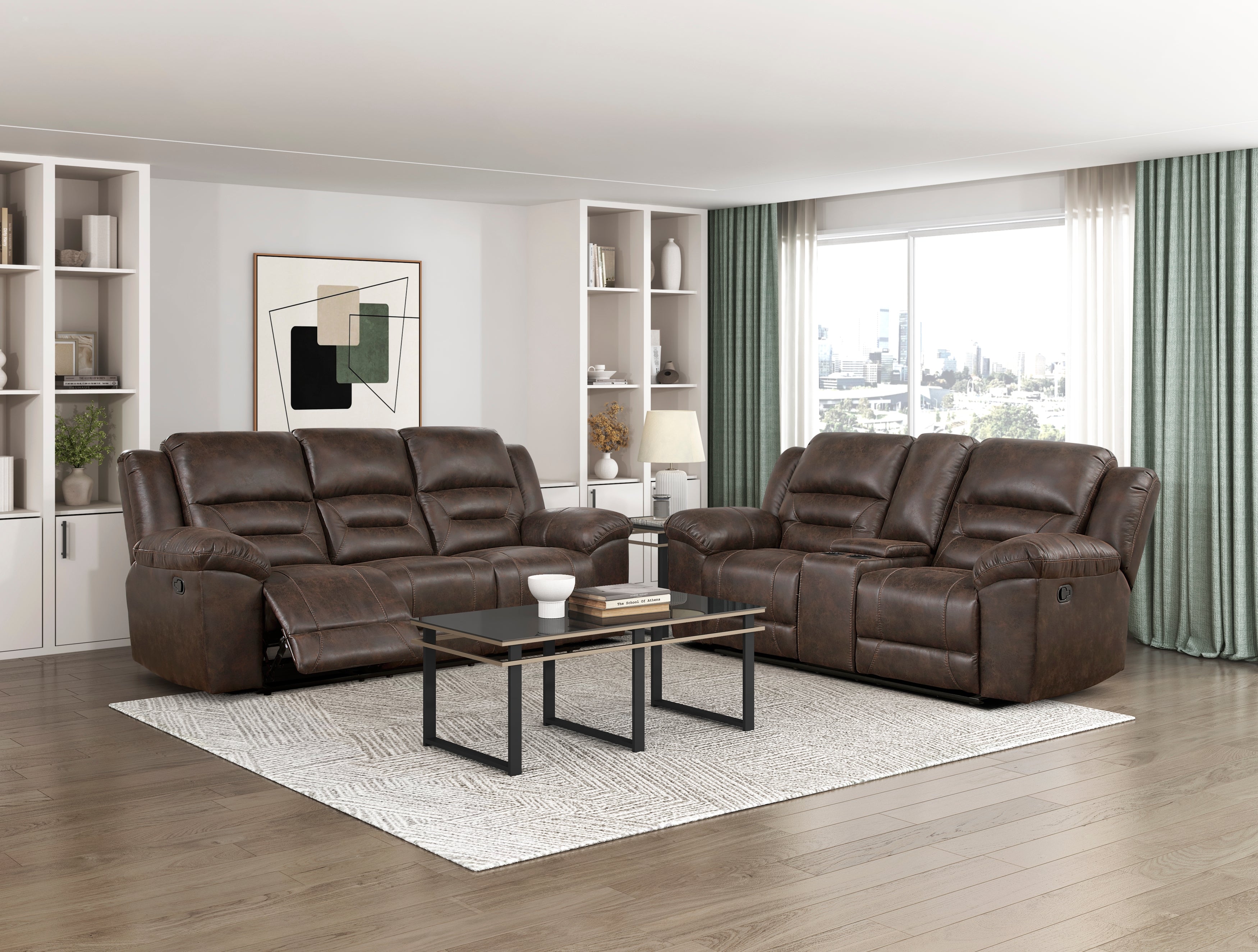 8538DB-2 Double Reclining Love Seat with Center Console - 8538DB-2