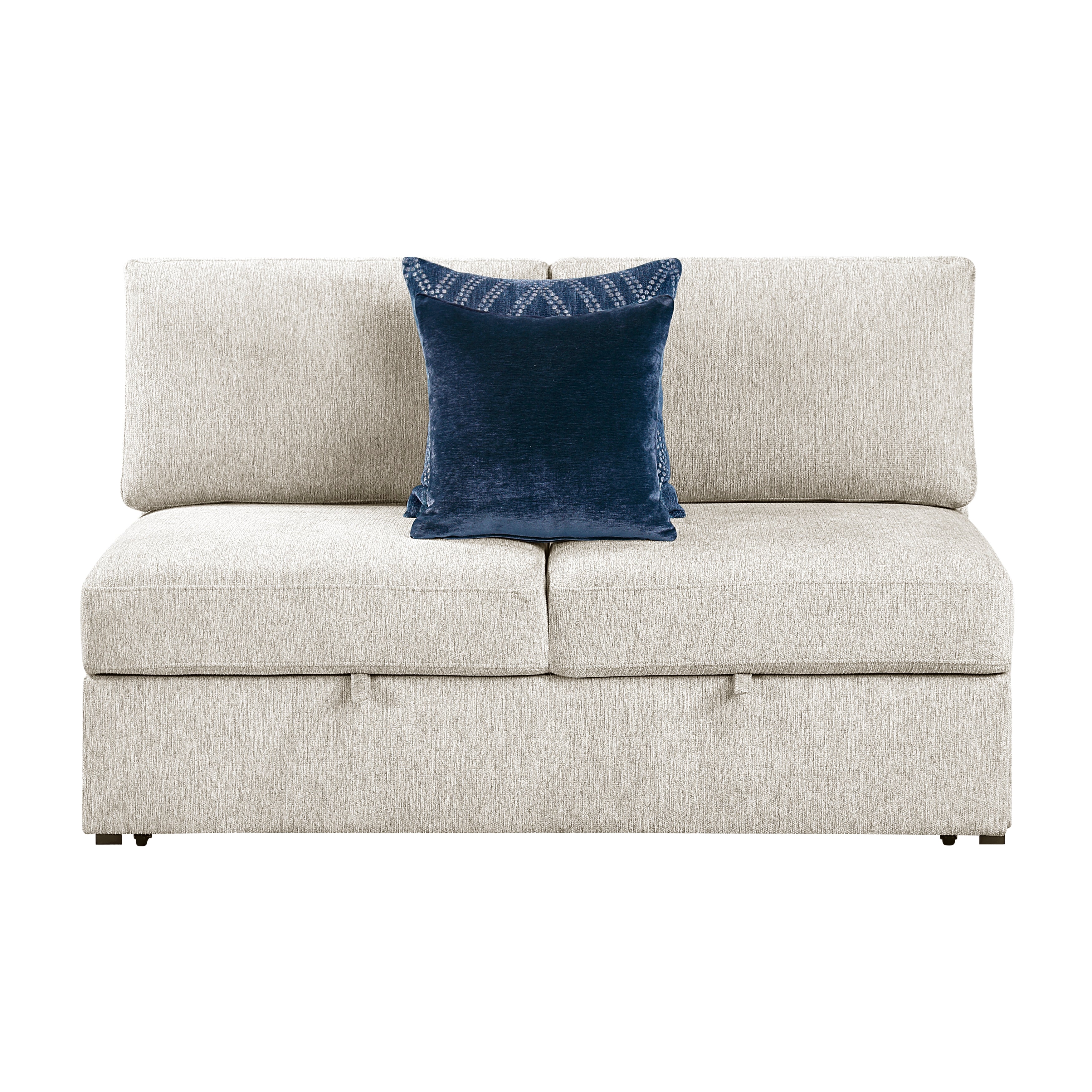 8548BE-2ACL Armless Convertible 2-Seater with Pull-out Bed and Click Motion Back - 8548BE-2ACL