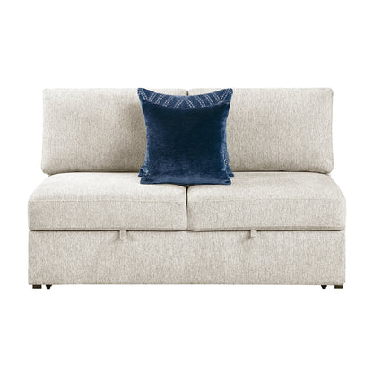 8548BE-2ACL Armless Convertible 2-Seater with Pull-out Bed and Click Motion Back - 8548BE-2ACL