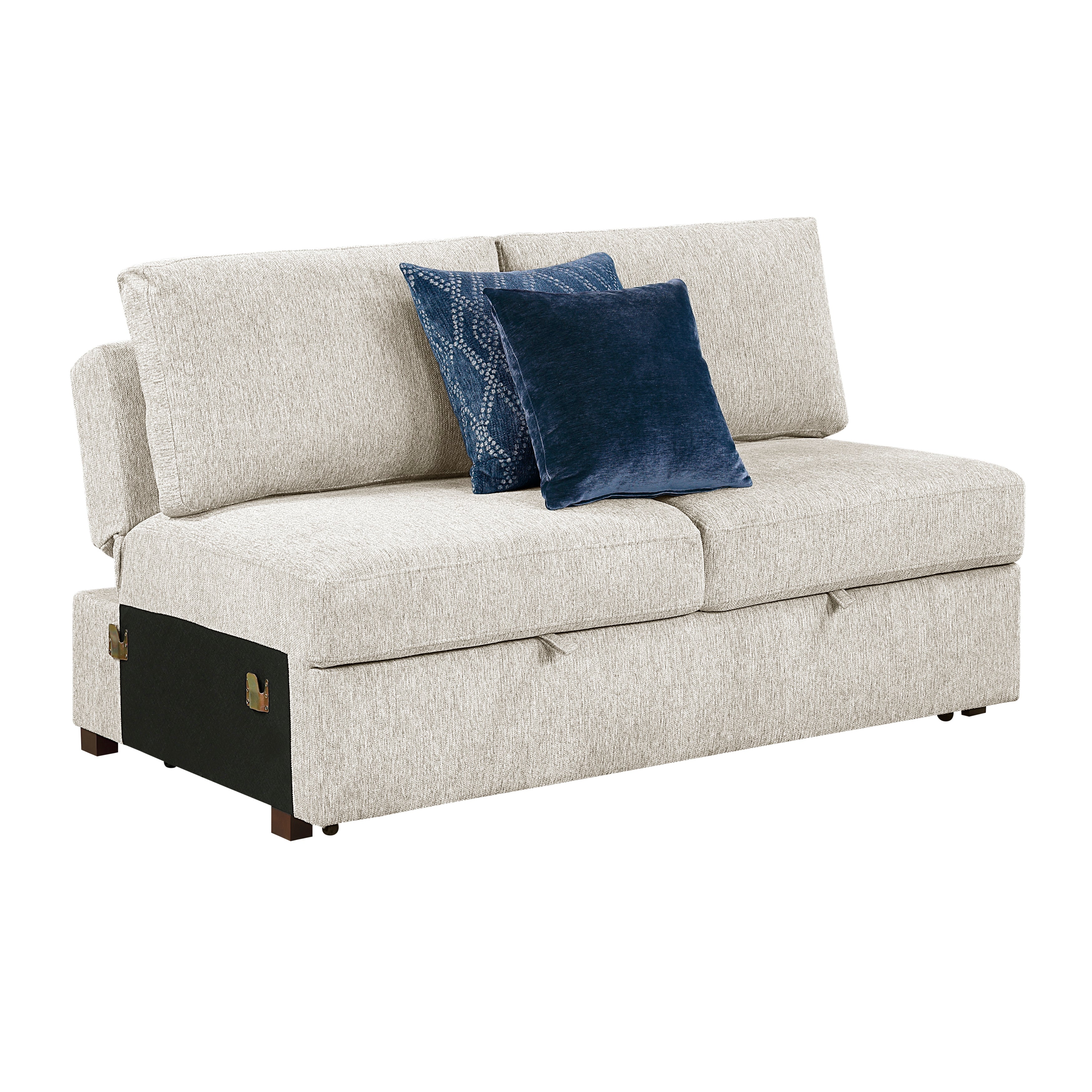 8548BE-2ACL Armless Convertible 2-Seater with Pull-out Bed and Click Motion Back - 8548BE-2ACL