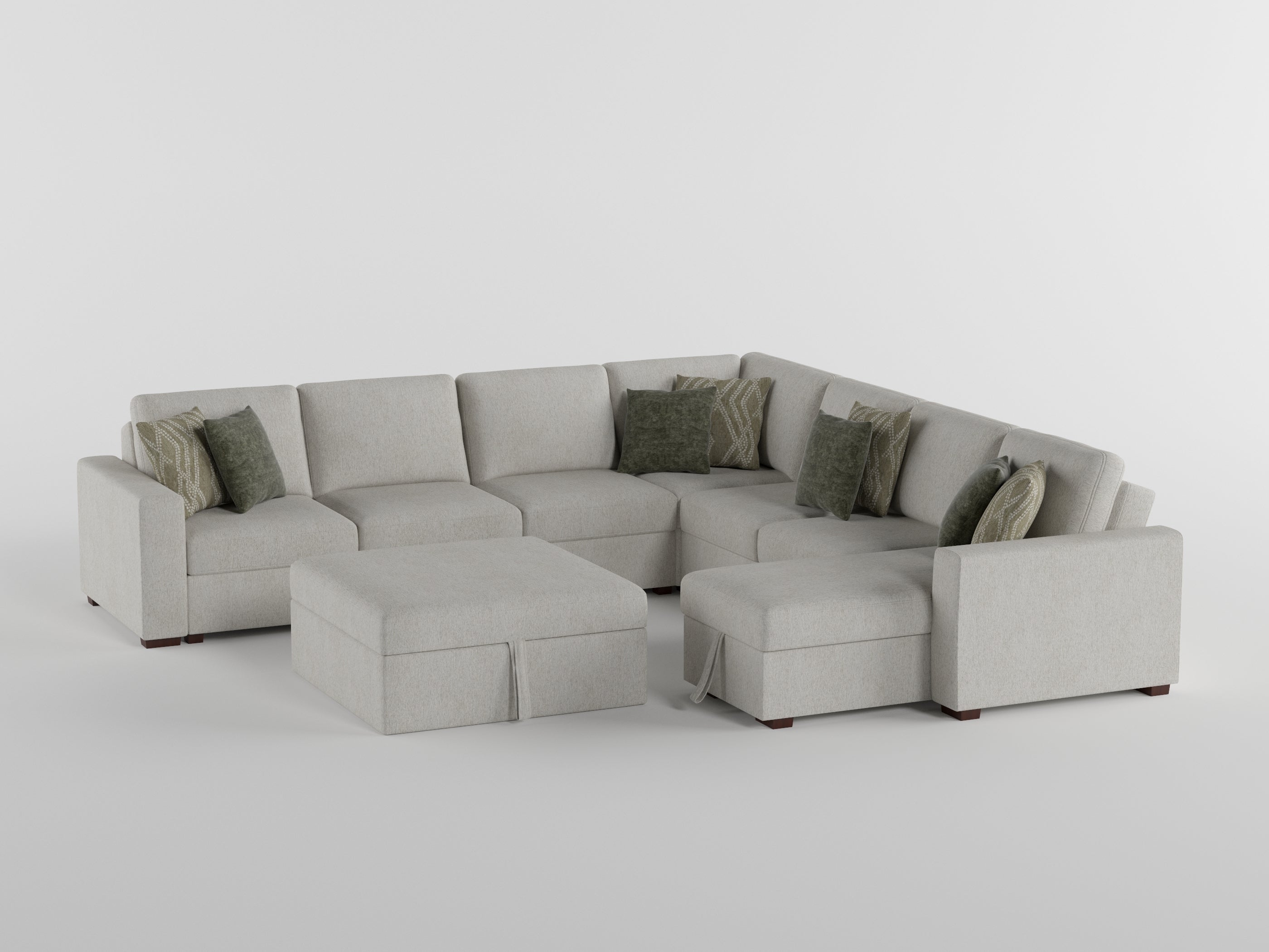 8548BE*42VC2ACLA (4)3-Piece Sectional with Reversible Chaises, Pull-out Bed and Hidden Storage, Click Motion Back - 8548BE*42VC2ACLA