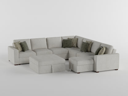 8548BE*42VC2ACLA (4)3-Piece Sectional with Reversible Chaises, Pull-out Bed and Hidden Storage, Click Motion Back - 8548BE*42VC2ACLA