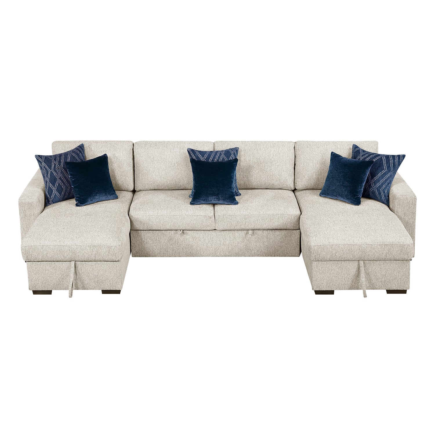 8548BE*42VC2ACLA (4)3-Piece Sectional with Reversible Chaises, Pull-out Bed and Hidden Storage, Click Motion Back - 8548BE*42VC2ACLA