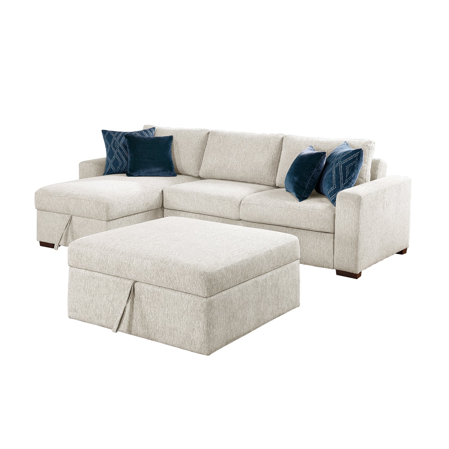 8548BE*4VC2AAOT (4)3-Piece Sectional with Reversible Chaise, Hidden Storage and Ottoman - 8548BE*4VC2AAOT