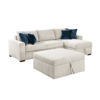 8548BE*4VC2ACLAOT (4)3-Piece Sectional with Reversible Chaise, Pull-out Bed, Hidden Storage and Ottoman, Click Motion Back - 8548BE*4VC2ACLAOT