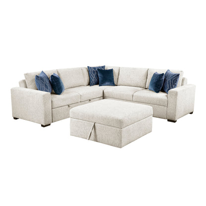 8548BE*52ACLCR2AAOT (5)4-Piece Sectional with Pull-out Bed and Ottoman - 8548BE*52ACLCR2AAOT