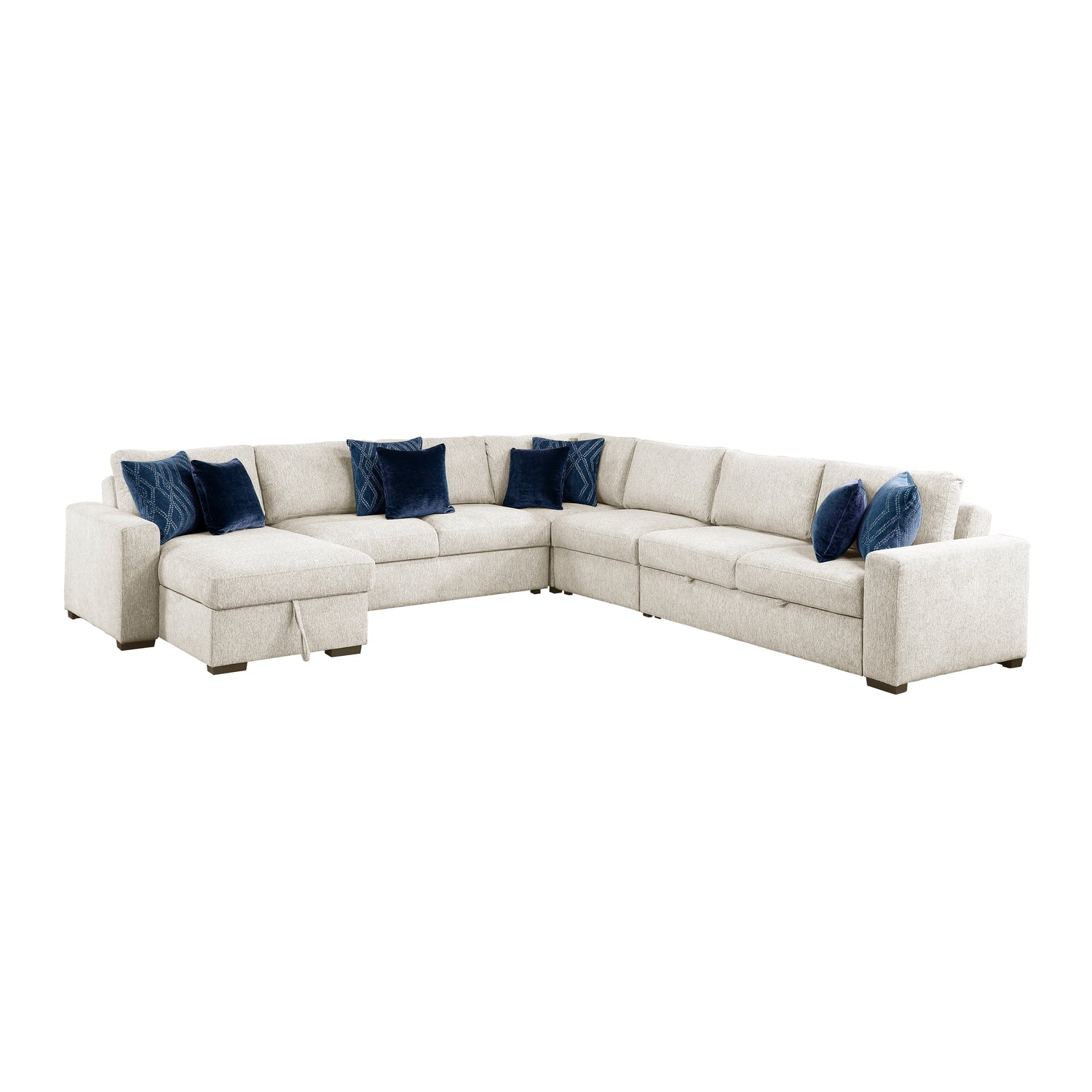 8548BE*6VC2ACR2ACLACA (6)5-Piece Sectional with Reversible Chaise, Pull-out Bed and Hidden Storage - 8548BE*6VC2ACR2ACLACA
